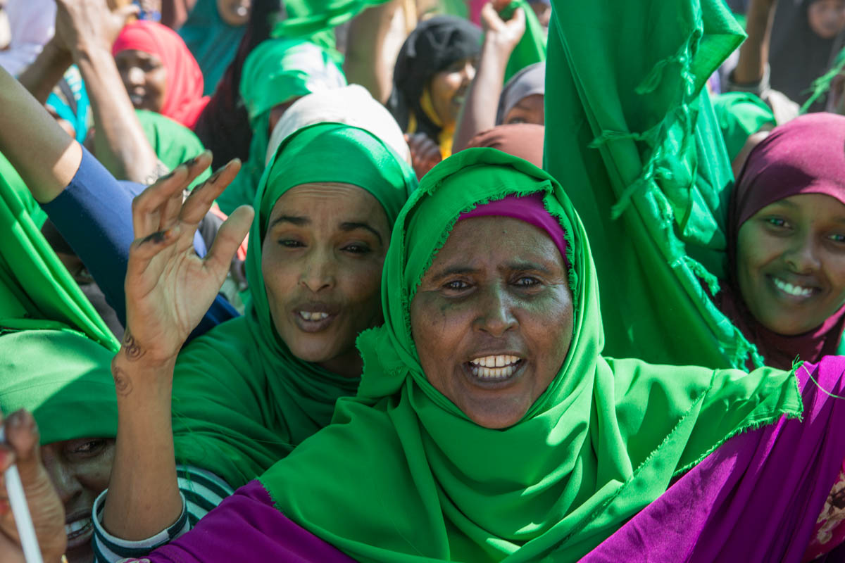 When asked why she supports UCID, Fardus, 48, replies: 'This is the party without tribalism. It stands for religion and justice.' Women turned out in large numbers to the city’s campaign rallies. [Kate Stanworth/Saferworld/Al Jazeera]