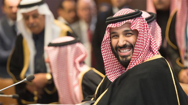 Prince Mohammed bin Salman Al Saud, Crown Prince, Kingdom of Saudi Arabia, attends a meeting with the United Nations Secretary-General Antonio Guterres (out of frame) at the United Nations on March 27, 2018 in New York. (Photo by AFP)