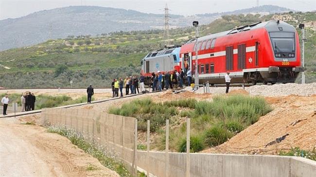 Israeli officials are taking part in a test ride on a new train route near the northern city of Carmiel on March 21, 2017.