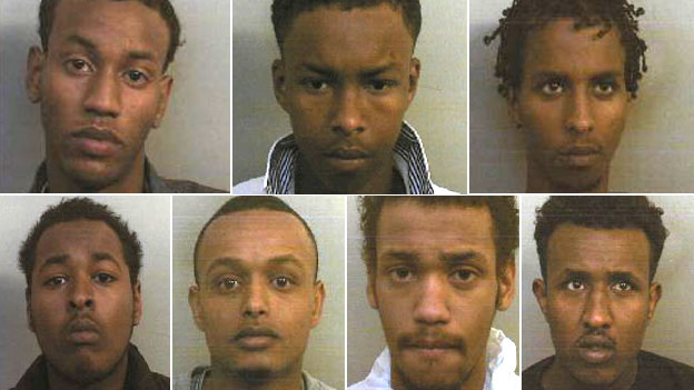 Clockwise from top left: Mohamed Jumale, Said Zakaria, Sakariah Sheikh, Mohamed Dahir, Omar Jumale, Abdirashid Abdulahi and Jusef Abdirizak