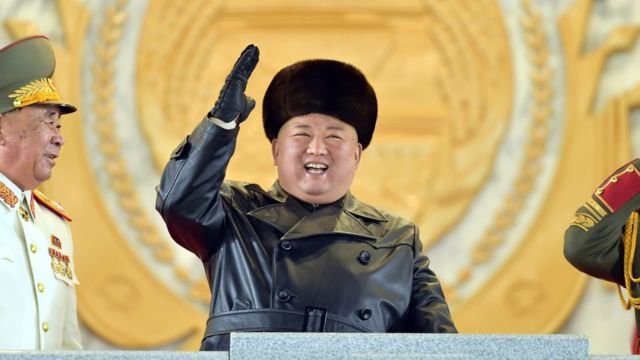 Kim Jong-un seen at the military parade