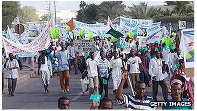 Demonstrators in Djibouti