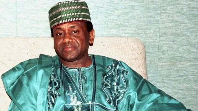 File photo dated 26 March 1997 shows Nigerian President General Sani Abacha during a summit in Lome. Abacha has died of cardiac arrest, according to friends and family.