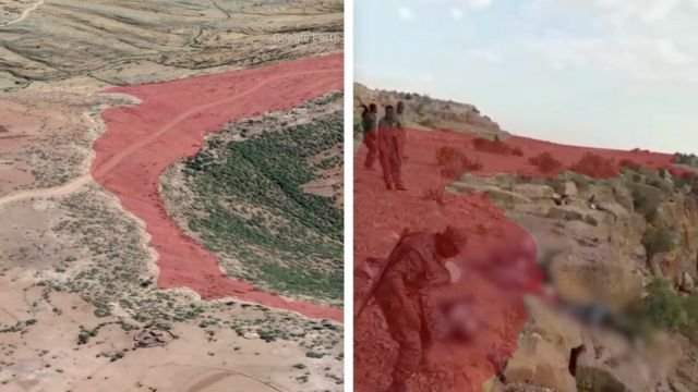 Sawir muuqaalka laga soo qaatay iyo sawir dayaxgacmeed lagu qaaday oo isbarbar dhig lagu sameeyey