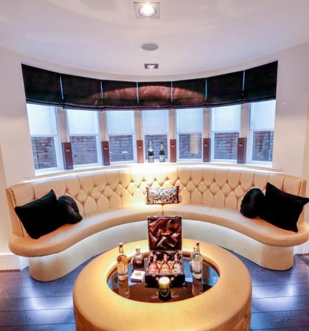 The wine room, with other alcohol allowed, is a stunning offering