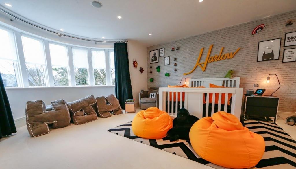 The play room comes with lots of space for toys and gadgets